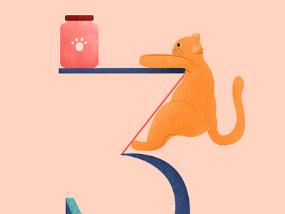 Try harder - 36 Days 36 days of type 36daysoftype alphabet cat cat life character illustration meme number number three pet treat type vector