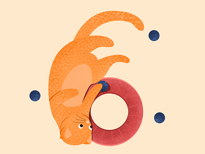 Play time - 36 Days 2d 36daysoftype alphabet cat character illustration number pet six vector