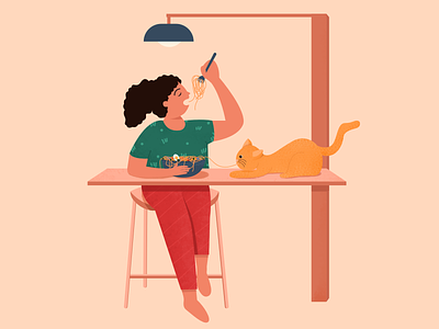 Sharing is caring - 36 Days 2d 36daysoftype 7 alphabet cat character character illustration digital illustration friends girl illustration number pet seven vector