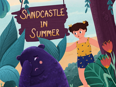 Sandcastle in Summer - Picture story beach character design children book illustration childrens illustration forest friends friendship illustration kids illustration monster picture book picture story