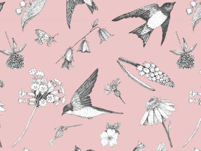 Seamless Spring Meadow pattern. fabric