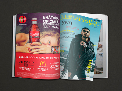 Entertainment World Magazine Mockup .psd a4 ads design catalog design design entertainment free illustrator indesign template layout design magazine paid presentation template vector zayn malik