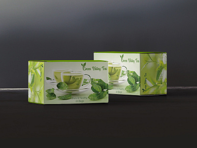 Green Valley Tea Layout Design background box graphic design green tea layout mockup design printing tea bag team unique