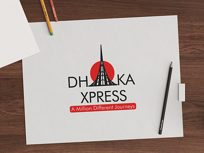 "Dhaka Express" TV Channel Logo for Dhaka Bangladesh bangladesh chittagong culture dhaka eraser icon jatiyo sriti shoudho jessore khulna logo mockup pencil rajshahi rangpur sylhet tv channel vector