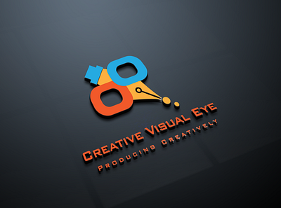 Creative Visual Eye Logo creative dots eye line pen producing creatively shapes tools visual