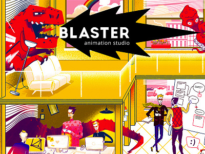 Blaster animation studio. Moscow animation art blaster identity