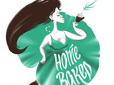 Home baked amsterdam baked cake girl green hair home leave marijuana usa