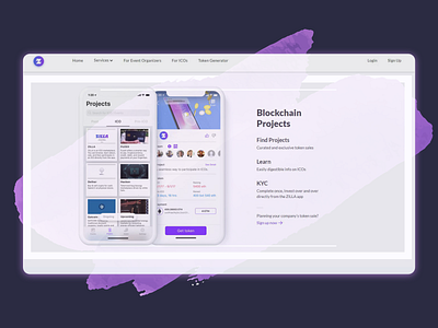 Landing page for crypto project launch branding design flat landing landing page ui web