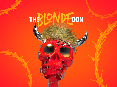 The Blonde Don 3d 3d art branding c4d cinema cinema 4d cinema4d design devil devil horns graphic graphicdesign hair illustration logo machinegunkelly mgk red typography vector