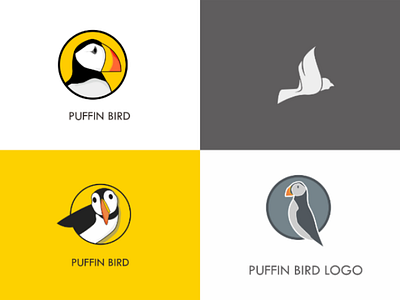 Puffin bird Mascot logo illustration