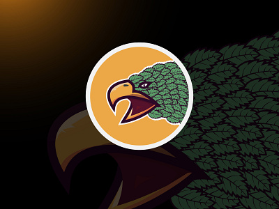 eagle and leaf logo concept animation app branding design eagle green illustration leaf logo ui yelow