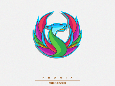 Phonix animal color full illustration logo mascot phonix