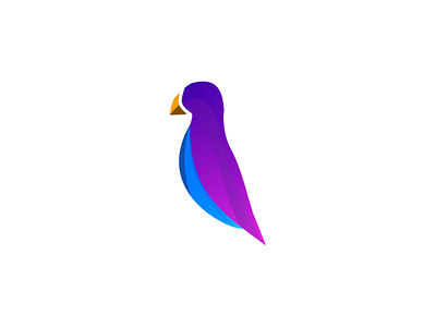 Bird colorfull animal bird colorfull gradient logo puffin