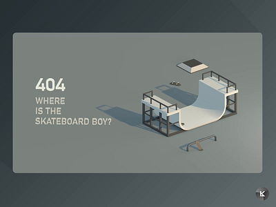 404 page 3D animation 3d 404 page after effect animation black boy c4d cinema 4d clean error gradient hiphop motion not found skateboard streeet ui white