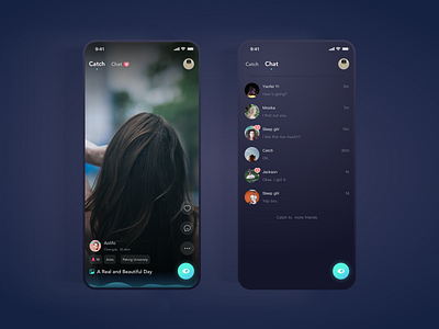 Photo Video Streaming Chat Page black chat date dribbble gradient icon interaction micro interaction social sounds tiktok ui wave