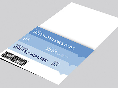 52 Weeks of Design - Week 1: Ticket [First Class] [Back] airline boarding pass challenge delta flat flight illustrator simple stub ticket
