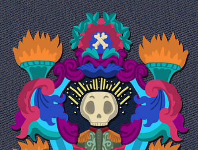 Beauty skull design illustration