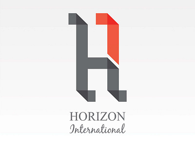 Horizon International branding flat fold logo minimal monogram monogram logo simple simple logo typography