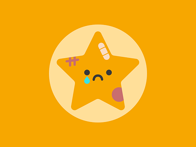 Sorry your order didn't go as planned artwork bandage bandaid cry face injury rate rating scar star