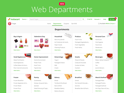 Web Departments aisles browse buy categories commerce departments items web