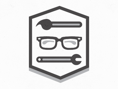 New Personal Logo black brush glasses gray grey hexagon logo paint personal wrench