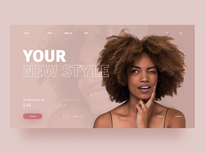 Beauty salon concept design figma makeup pink product card spa ui ux web website