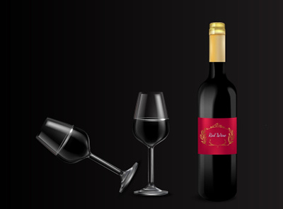 Wine Bottle app branding flat illustration illustrator logo ui vector