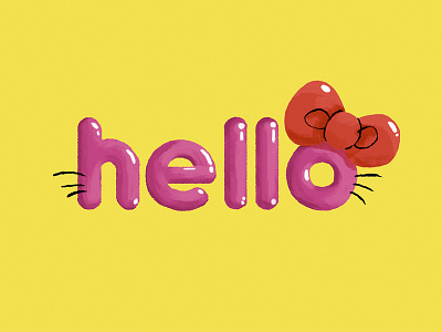 Hello :3 art design hellokitty illustration logo painting photoshop texture type typedesign