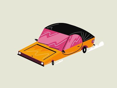 The Sporty Convertible automobiles car cars concept experiment illustration illustrator vector vehicledesign wip