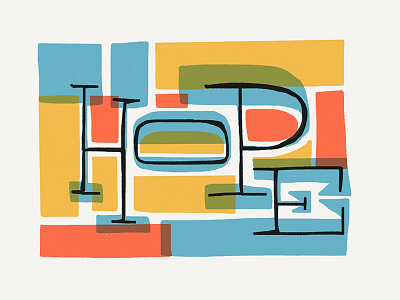 Hope hand lettering handtype illustration paper53
