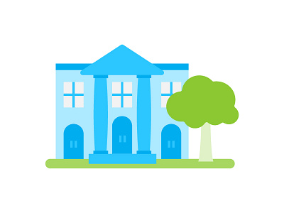 On Campus? campus flat icon illustration illustrator school tree university vector