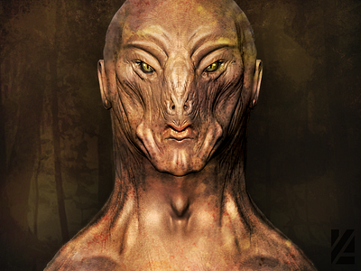 Swamp Creature concept creature mudbox painting sculpting