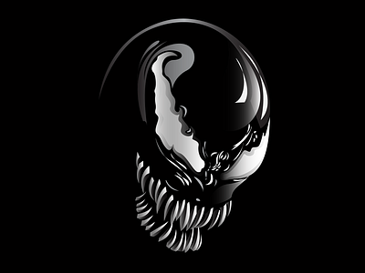 Venom art black design figure gradient illustration movie potrait vector venom white