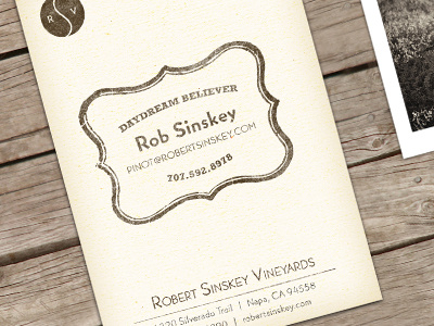 Robert Sinskey Vineyards Biz Cards R2 business cards letterpress print