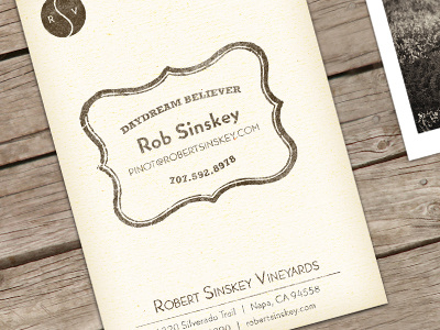 Robert Sinskey Vineyards Biz Cards R2