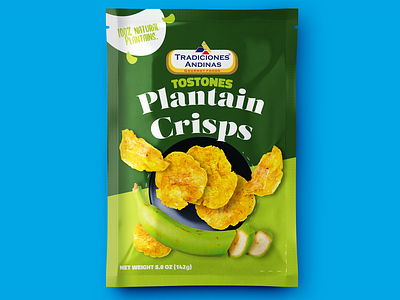 TOSTONES/PLANTAIN CRISPS branding design diseño de empaques graphic design label latin products packing plátano verde tostones