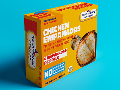 CHICKEN EMPANADAS branding caja empanadas empaque graphic design label mockup packaking packing product