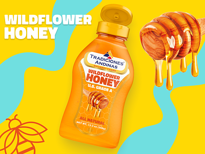 PACKGAGING - WILDFLOWER HONEY branding design diseño de empaques graphic design honey label packgaging - wildflower honey packing product desing