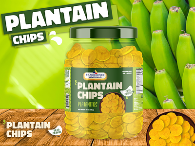 Plantain chips salted - Chips de plátano branding chips de plátano design diseño de empaques empaques graphic design label packaging packing plátano verde