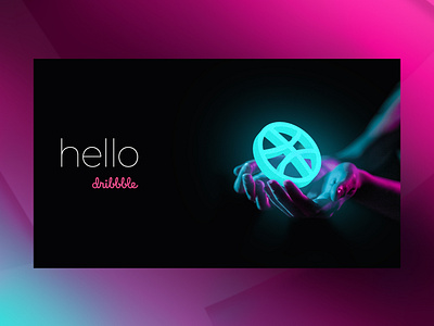 Hello Dribbble First Shot 3d branding colorful design illustration logo minimal typography ui vector website