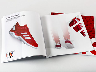 Adidas magazine spread adidas illustrator layout magazine photoshop product red shoes spread