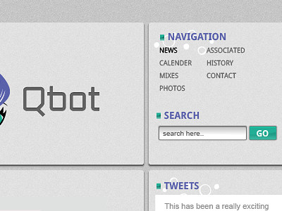 Qbot Site dj green grey purple qbot website