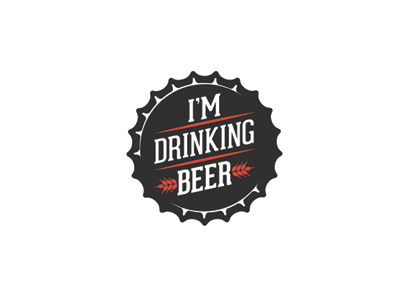 Im Drinking Beer logo w/detail and different centering beer bottle cap logo