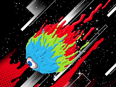 YH Patchwork Poster pt. 5 eyeball illustration meteor montser poster rgb space tile