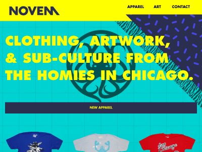 Novem 2014 - header apparel novem novem studios patterns shop t shirts website