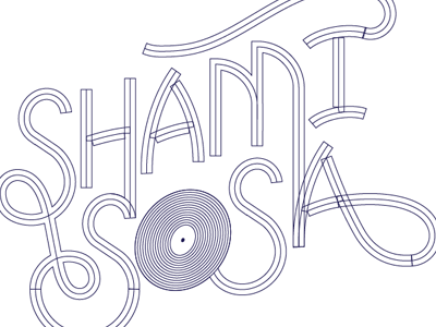 Shami Sosa sticker WIP illustrator music print sticker typography vector