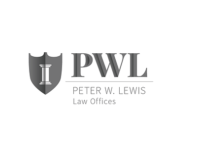 Peter Lewis Law - new identity exploration attorney branding column identity law lawyer logo shield