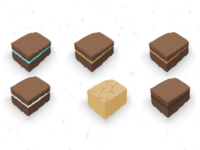 Brownies (and a Blondie) baked goods bakery brownies icon illustration vector web site