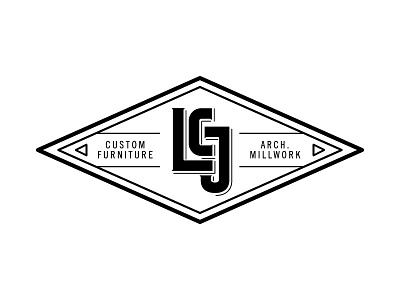 LCJ - seal 1 custom design lettering logo lozenge millwork monogram seal serif slab stamp typography vintage woodwork