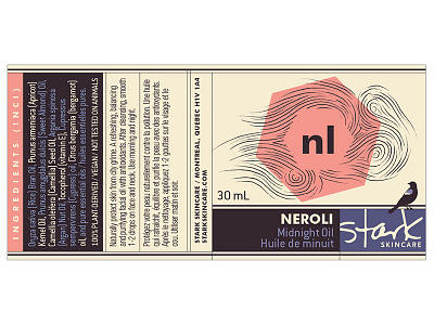 Stark Neroli Label design geometry illustration label linework neroli oil package design packaging skincare stark